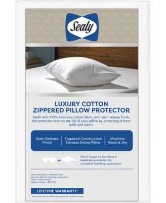 Luxury Cotton Zippered Pillow Protector, Standard/Queen
