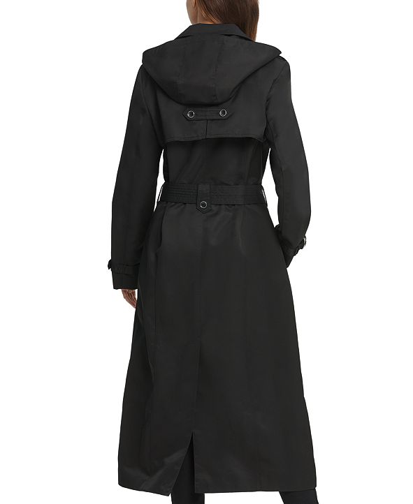DKNY Belted Water-Resistant Maxi Hooded Trench Coat & Reviews - Coats ...