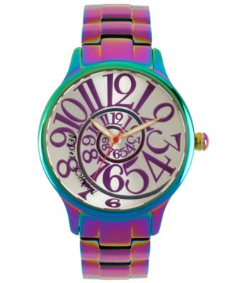 Betsey Johnson - Watch, Women's Rainbow Stainless Steel Bracelet 39mm BJ00040-11