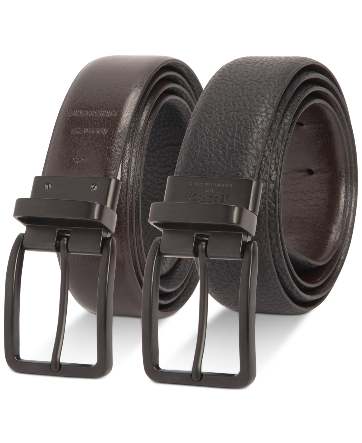 Kenneth Cole Reaction Men's Stretch Reversible Faux-Leather Belt -brown