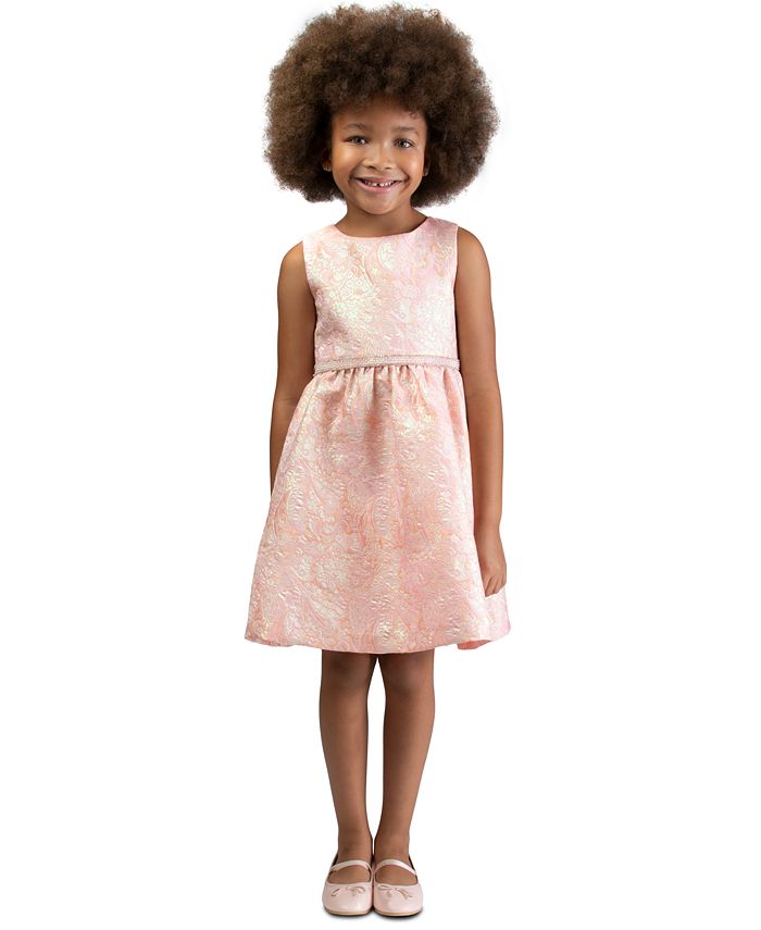 Bonnie Jean Little Girls Bow-Back Brocade Dress - Macy's