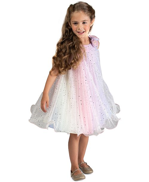 Bonnie Jean Toddler Girls Pleated Rainbow Trapeze Dress