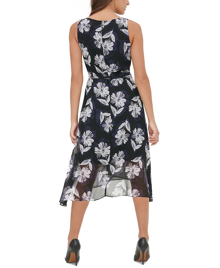 tommy hilfiger voile floral midi dress