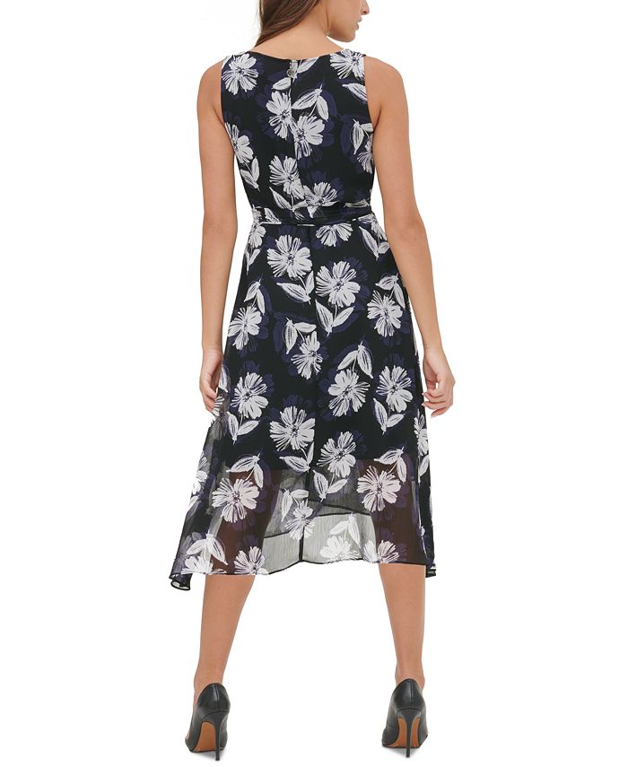 Tommy Hilfiger Floral-Print Chiffon Midi Dress - Macy's