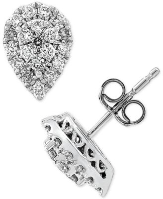 Forever Grown Diamonds - Lab-Created Pear Cluster Stud Earrings (3/8 ct. t.w.) in Sterling Silver