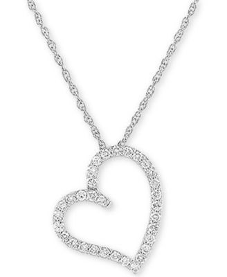 lab created diamond heart necklace