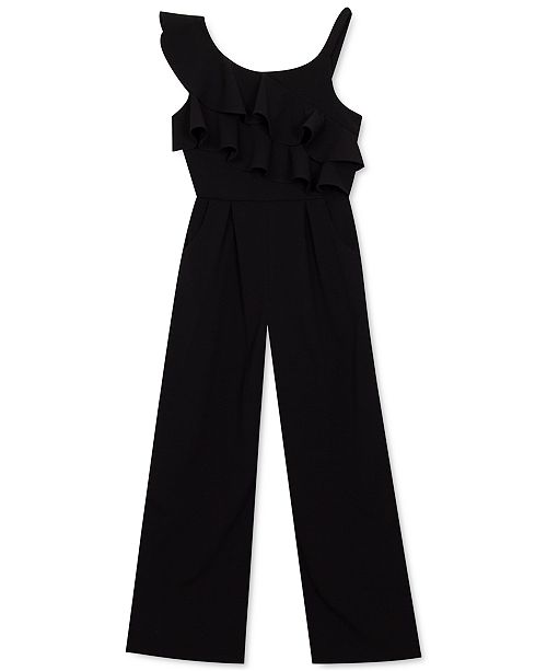 Rare Editions Big Girls One Shoulder Ruffled Jumpsuit Reviews
