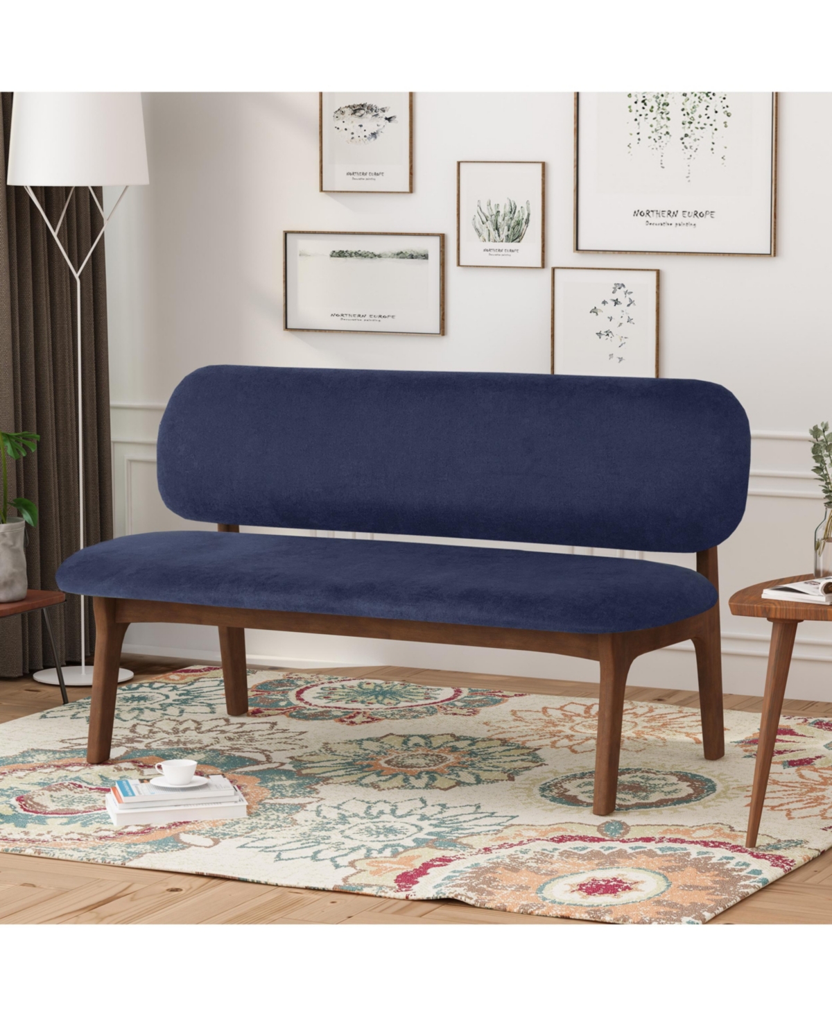 Noble House Chantilly Dining Bench In Navy