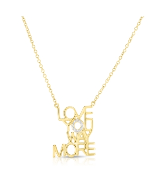 image of Cubic Zirconia Love You Way More Pendant In Fine Silver Plate