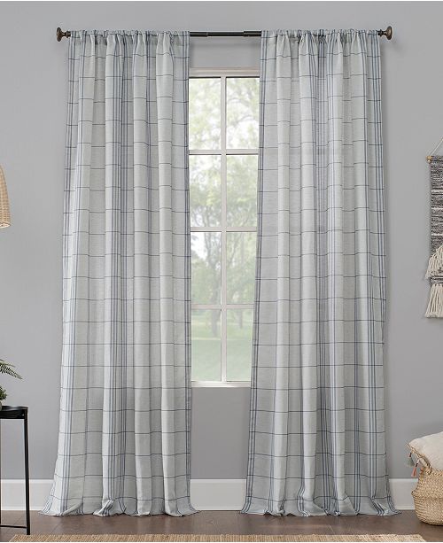 Lichtenberg Castille 54 X 63 Farmhouse Plaid Semi Sheer Curtain