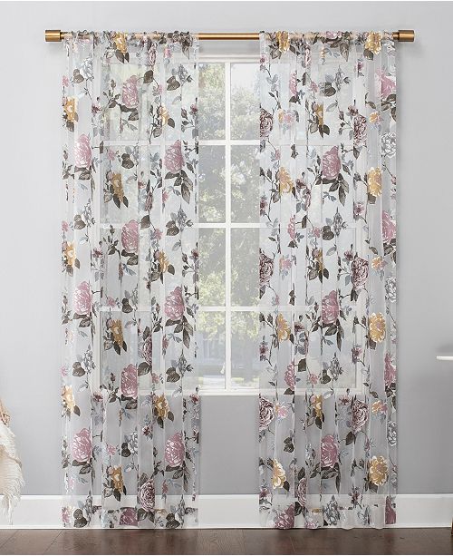 Lichtenberg No 918 Garden Floral 52 X 63 Semi Sheer Curtain