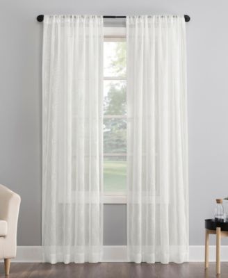 Tamaryn Embroidered Trellis Sheer Rod Pocket Curtain Panel