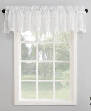 No. 918 50" X 17" Delia Embroidered Floral Sheer Curtain Valance In Ivory