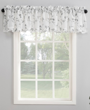 No. 918 50" X 17" Delia Embroidered Floral Sheer Curtain Valance In White