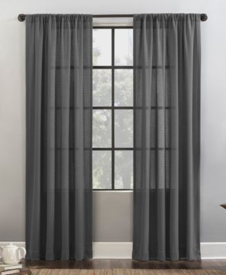 Waffle Weave Anti-Dust Cotton Blend Semi-Sheer Curtain Panel