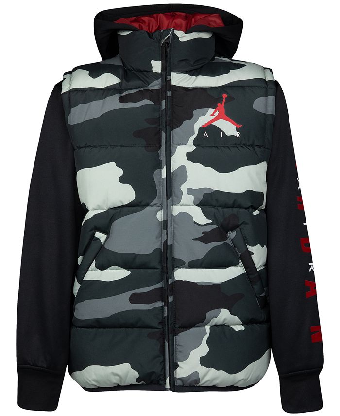 Jordan Toddler Boys LayeredLook Hooded Puffer Jacket Macy's