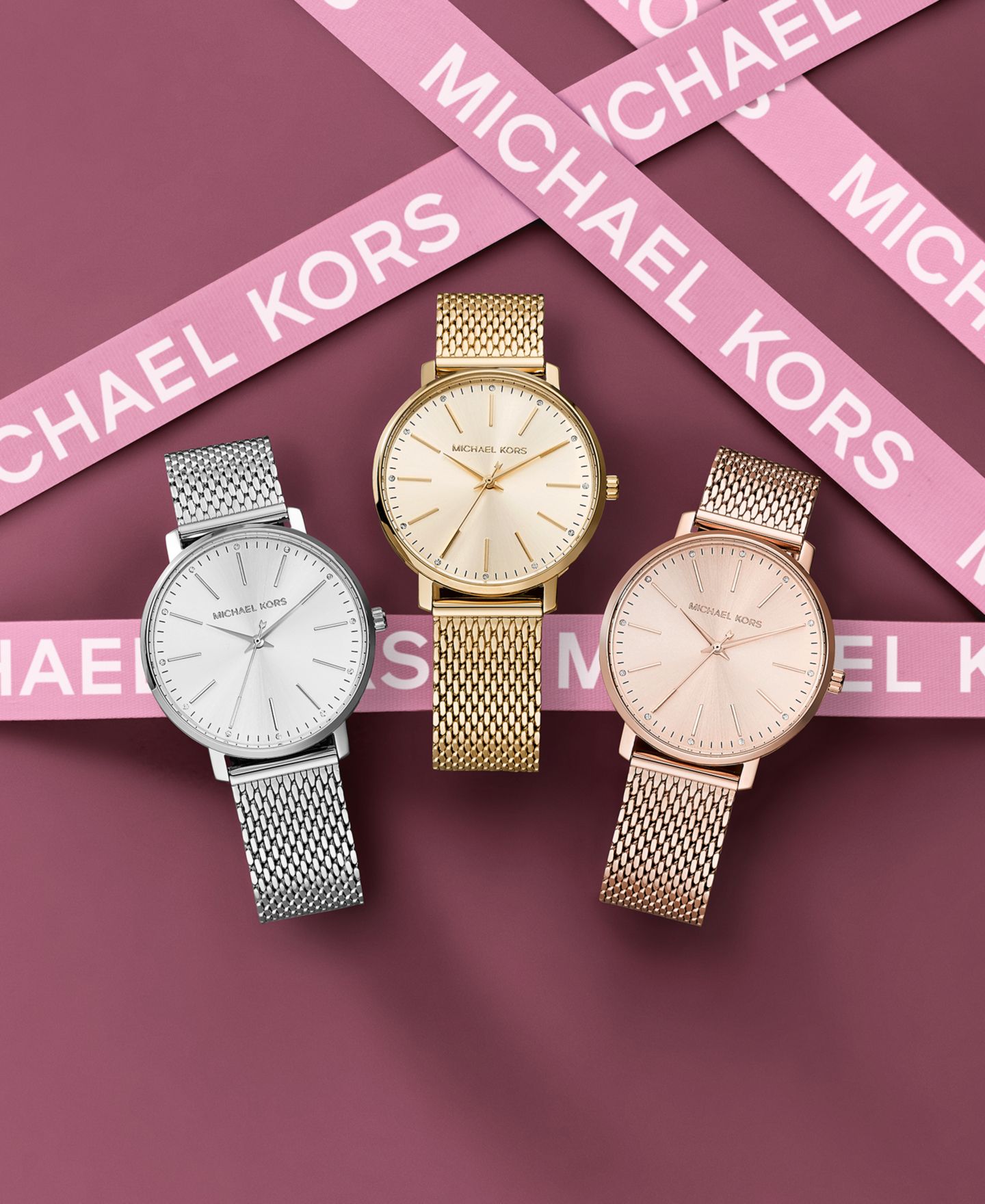Женские часы Michael Kors Pyper Gold-Tone Stainless Steel Mesh Bracelet Watch 38mm — фото 4
