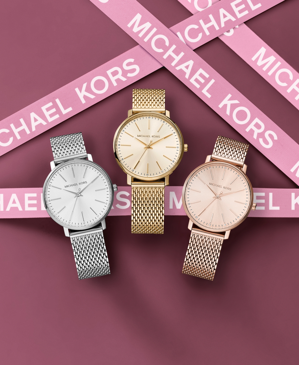 Shop Michael Kors Women's Pyper Gold-tone Stainless Steel Mesh Bracelet Watch 38mm
