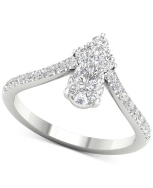 image of Diamond Pear Tiara Ring (1 ct. t.w.) in 14k White Gold