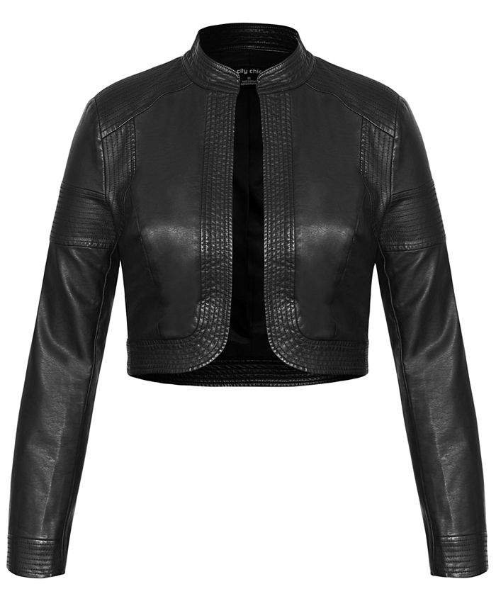 City Chic Trendy Plus Size FauxLeather Bolero Jacket Macy's