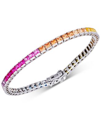 Macy's - Cubic Zirconia Rainbow Tennis Bracelet in Sterling Silver