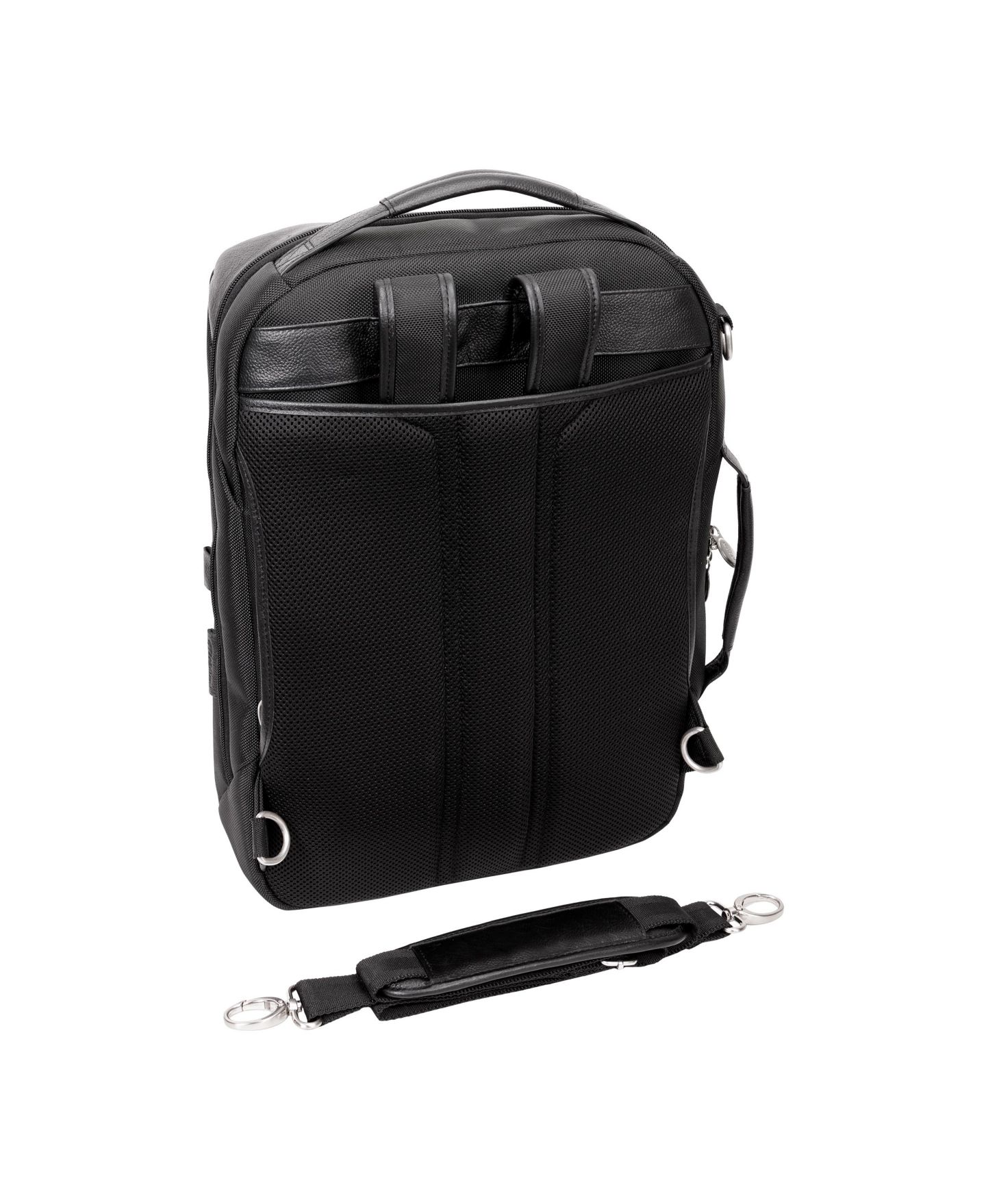 Рюкзак McKlein East Side 17" Nylon 2-In-1 Laptop Tablet Convertible Travel Cross-Body, цвет: Чёрный — фото 8