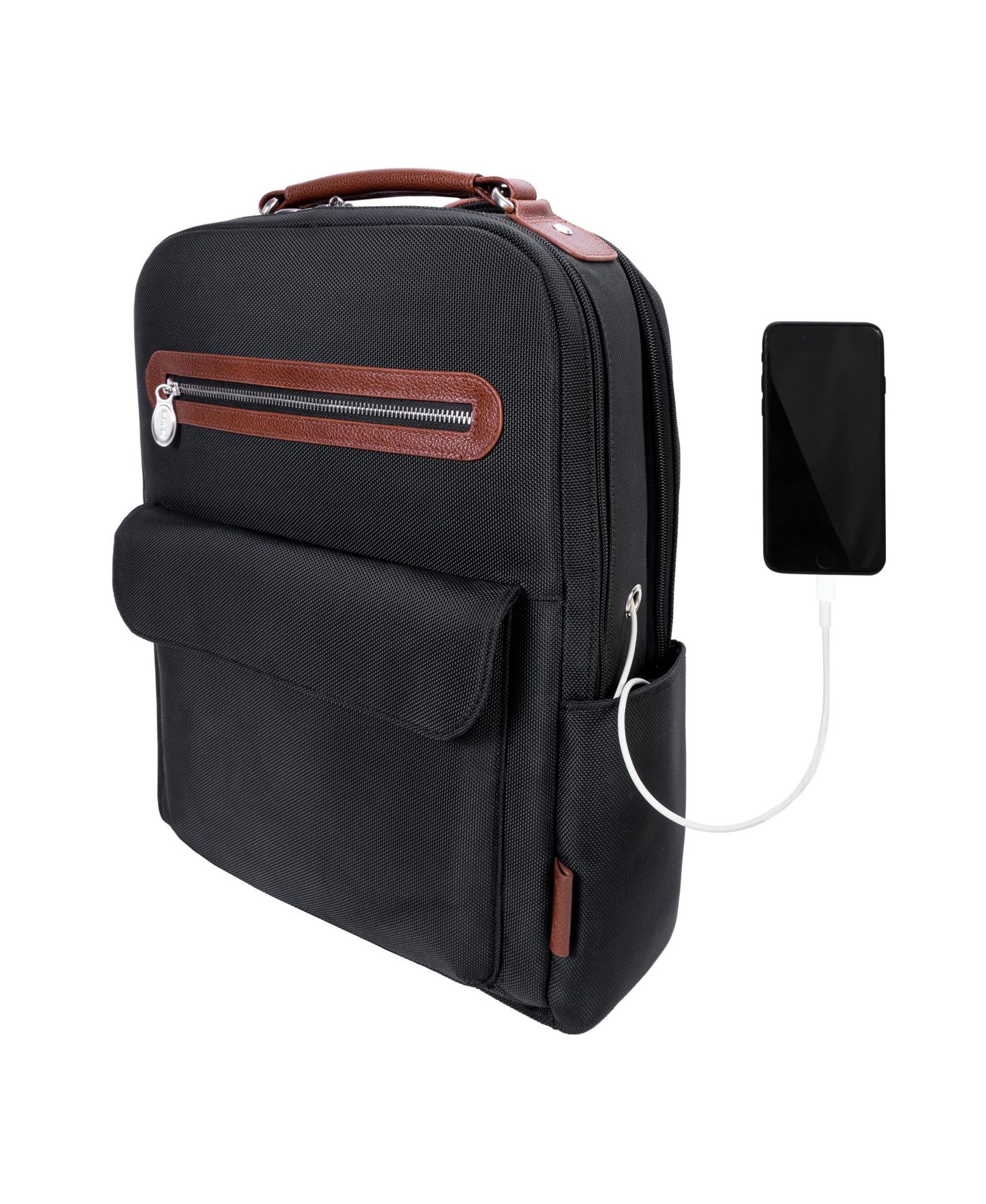 Рюкзак McKlein Logan 17" Nylon Dual-Compartment Laptop Tablet, цвет: Чёрный — фото 6