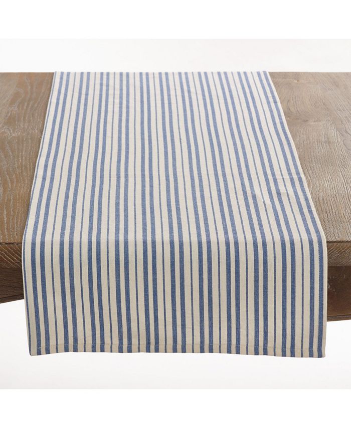 Saro Lifestyle Dauphine Collection Striped Design Table Runner - Macy's