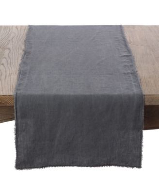 Fringed Linen Design Stone Washed Runner