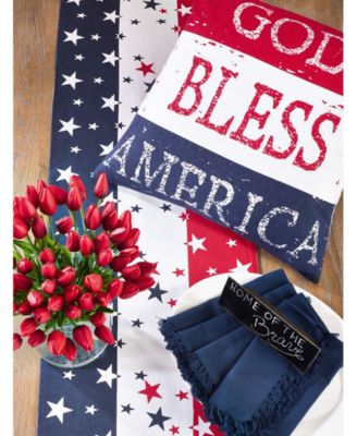 Red White Blue 4Th Of July Cotton Table Runner