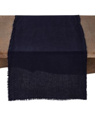 Fringed Linen Design Stone Washed Runner