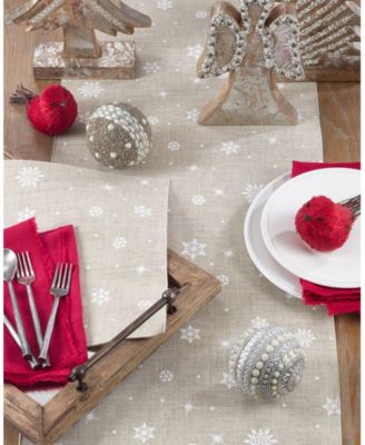 Poly Blend Christmas Runner with Snowflake Design