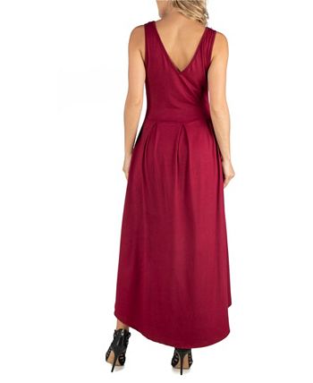 24seven Comfort Apparel Women's Sleeveless Fit and Flare High Low Dress -  Macy's