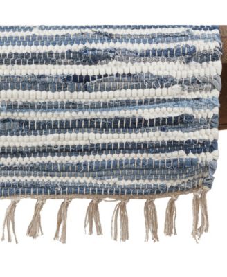Striped Denim Chindi Dining Table Runner
