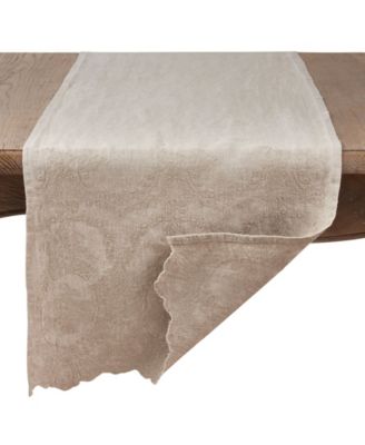 Stonewashed Table Runner with Embroidered Design