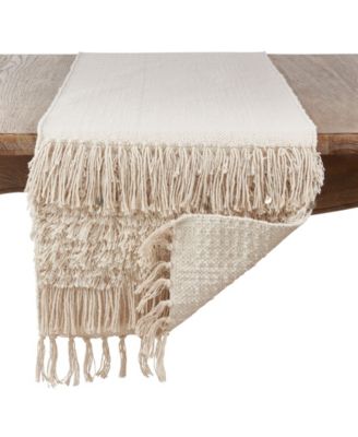 Cotton Table Runner with Sequin Moroccan Design
