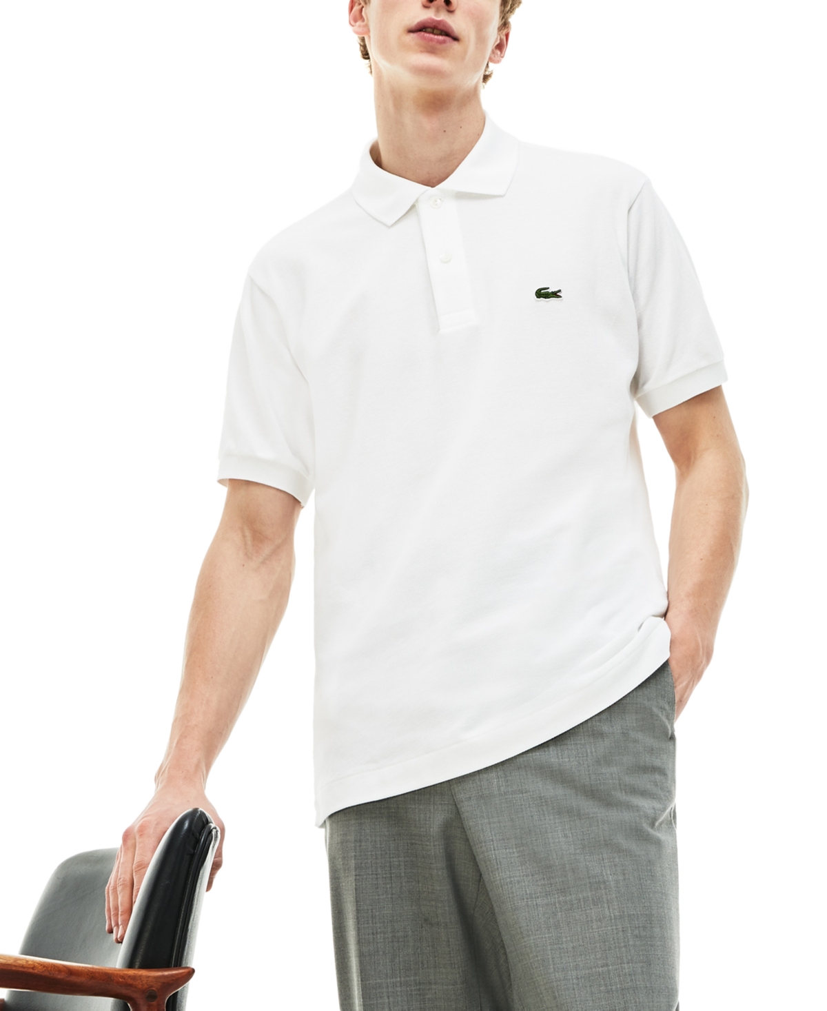 Lacoste Men's L.12.12 Classic-fit Short-sleeve Pique Polo Shirt In White
