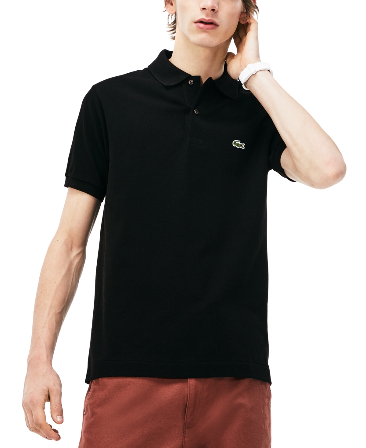 Lacoste Men's L.12.12 Classic-fit Short-sleeve Pique Polo Shirt In Black