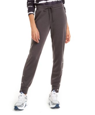 jogging pants with side snaps