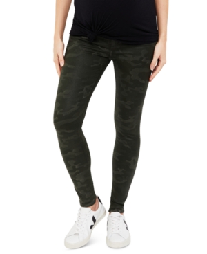 image of A Pea In The Pod Maternity Coated Camo Skinny Jeans