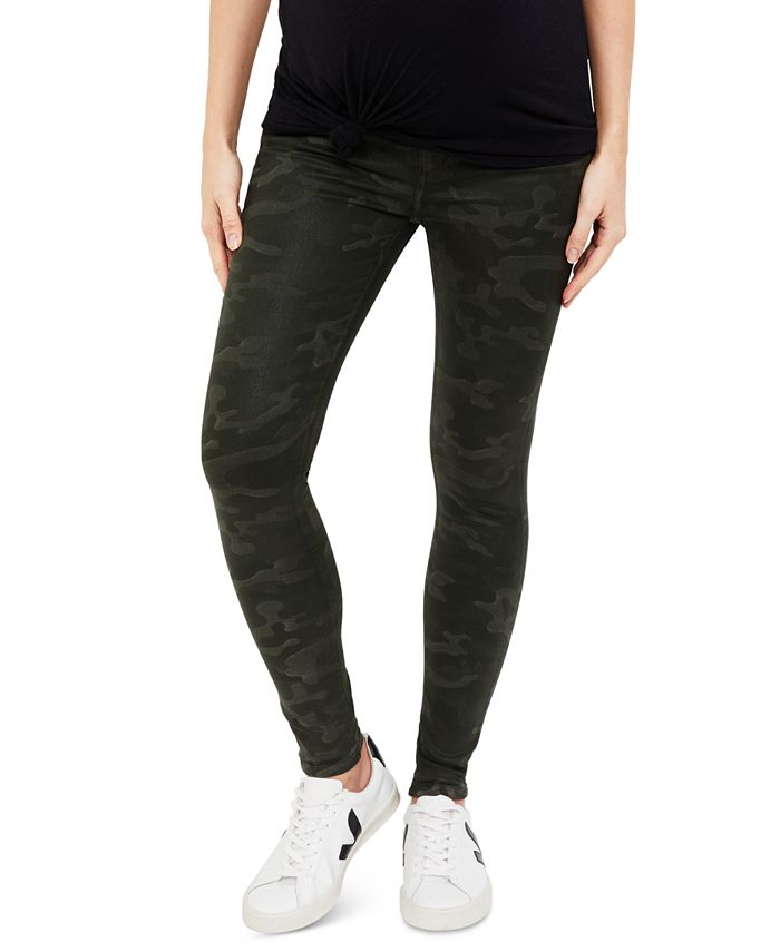 A Pea in the Pod Maternity Coated Camo Skinny Jeans - Macy's