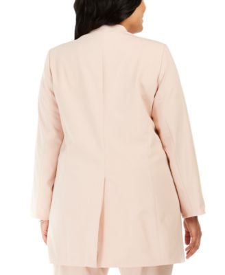 Calvin Klein Plus Size Collarless Long Blazer