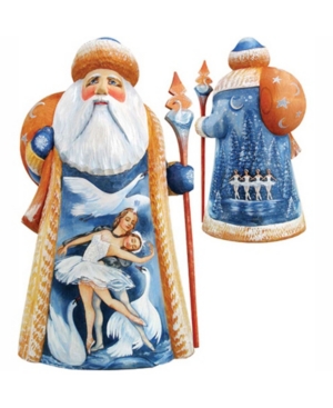 G.debrekht Woodcarved And Hand Painted Swan Lake Ballet Santa Figurine In Multi
