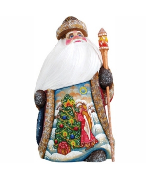 G.debrekht Woodcarved And Hand Painted Trim A Tree Angel Santa Figurine In Multi