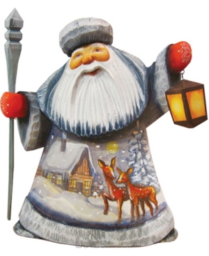 G.debrekht Woodcarved And Hand Painted Santa Kind Dears Father Frost Figurine In Multi