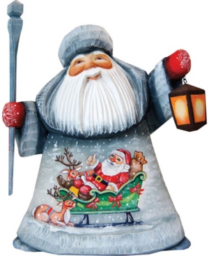 G.debrekht Woodcarved And Hand Painted Santa With Kids Figurine In Multi