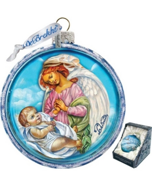 G.debrekht Jesus And Angel Cut Ball Glass Ornament In Multi