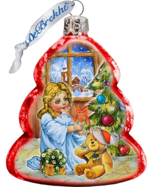 G.debrekht Nativity Santa Angel Glass Ornament In Multi