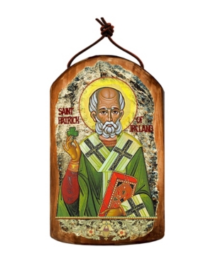 GDeBrekht Saint Patrick Wooden Greek Christian Orthodox Icon Ornament