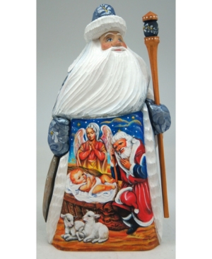 G.debrekht Woodcarved And Hand Painted Santa Adoration Hand Carved Figurine In Multi